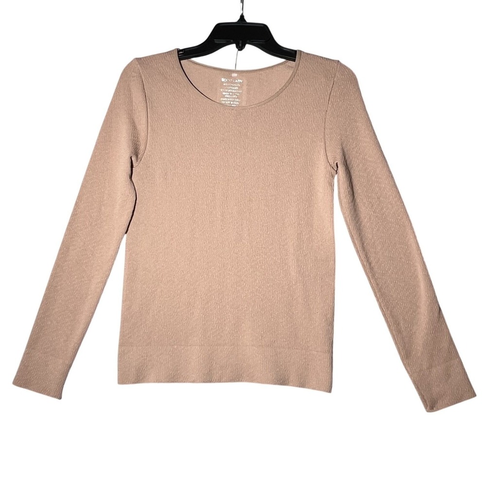 Soho Lady Women's L/XL Brown Ribbed Long Sleeve Scoop Neck Pullover Top‎